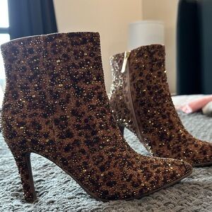 Sugar Brown Glitter Heeled Boots